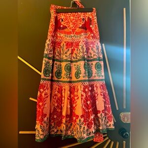 NWOT Farm Rio Multi Ainika Print Macaws Skirt S